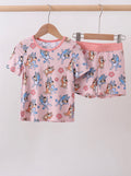 Pink character bamboo pajama set