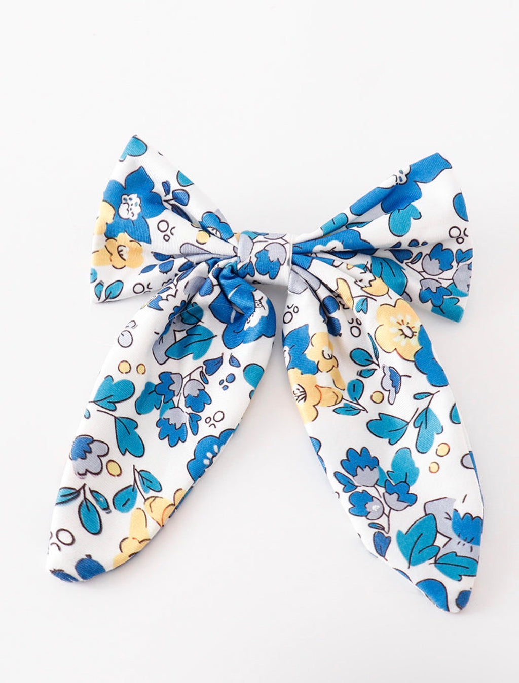 Blue floral print hair clip