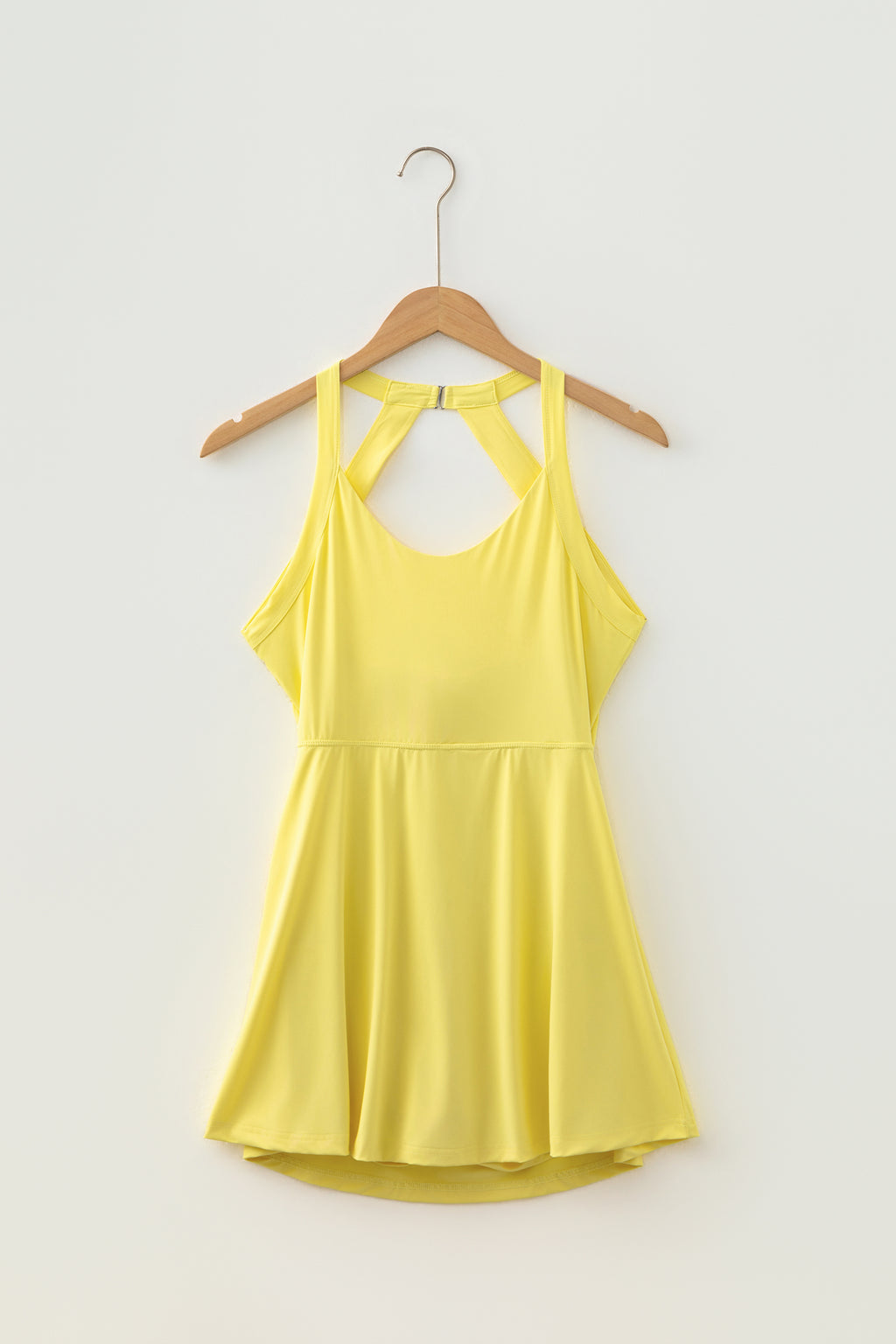 Yellow Cream Daring Back Cutout Active Mini Dress