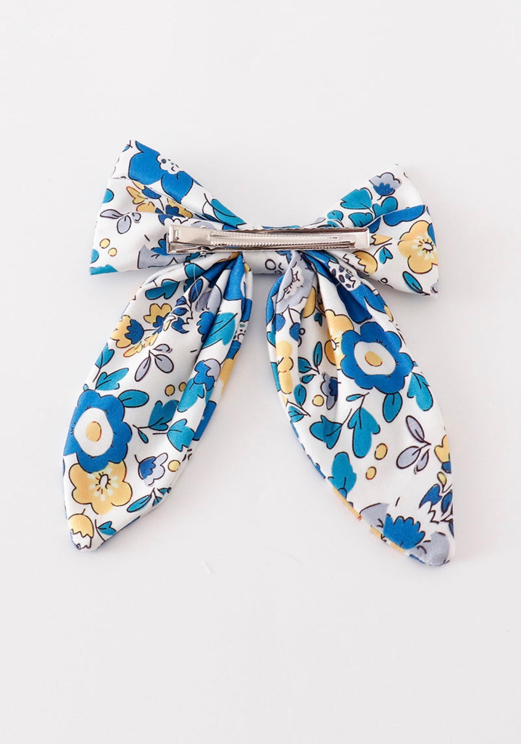 Blue floral print hair clip