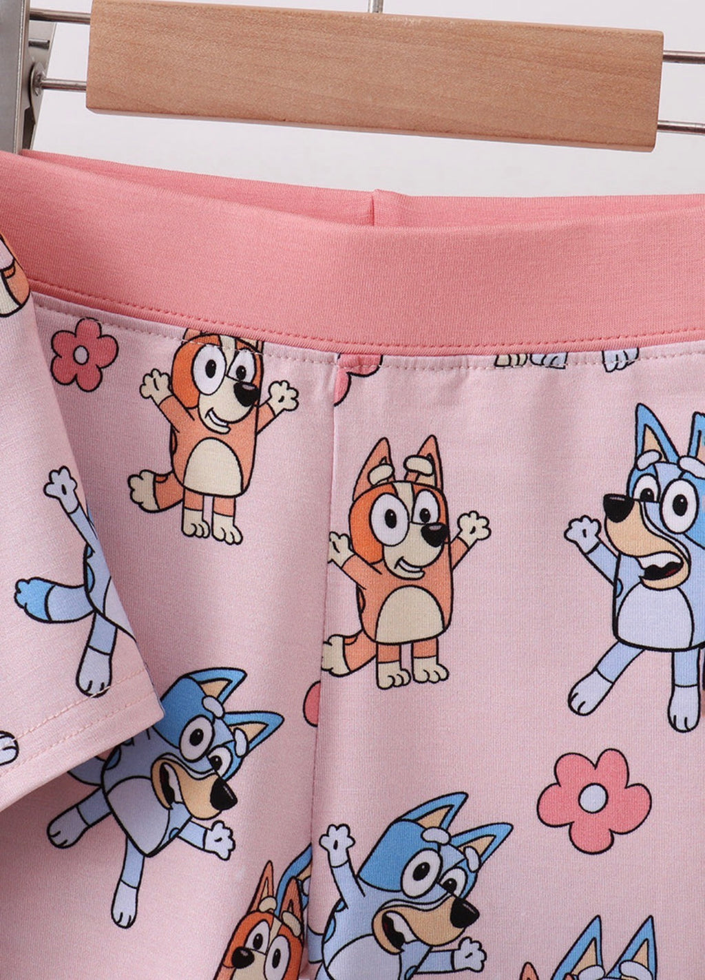 Pink character bamboo pajama set