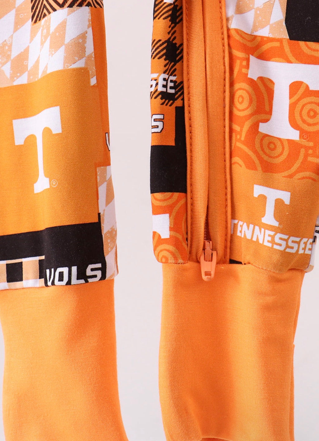 Orange Tennessee vols bamboo zipper onesie