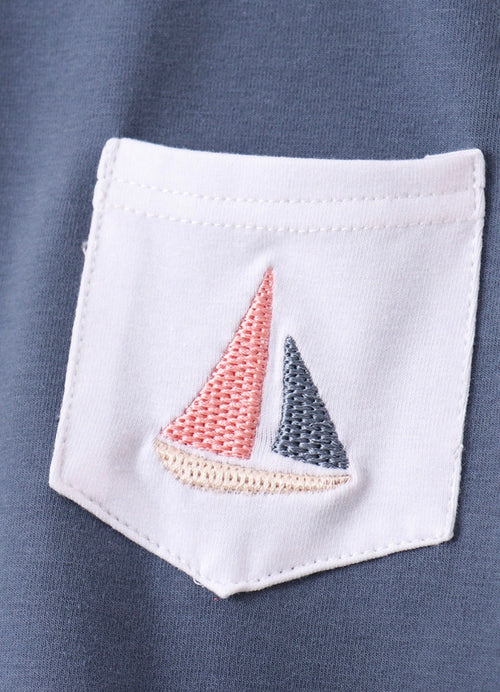 Blue sailboat print set