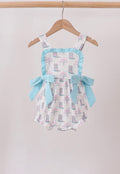 blue boots ruffle bubble