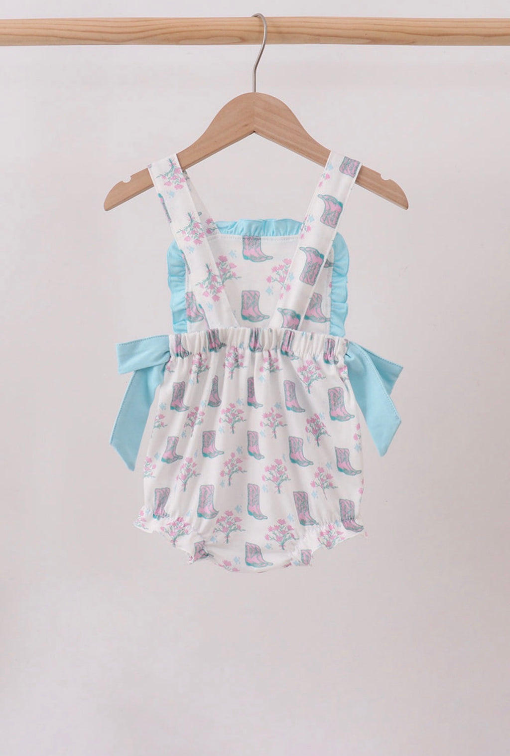 blue boots ruffle bubble