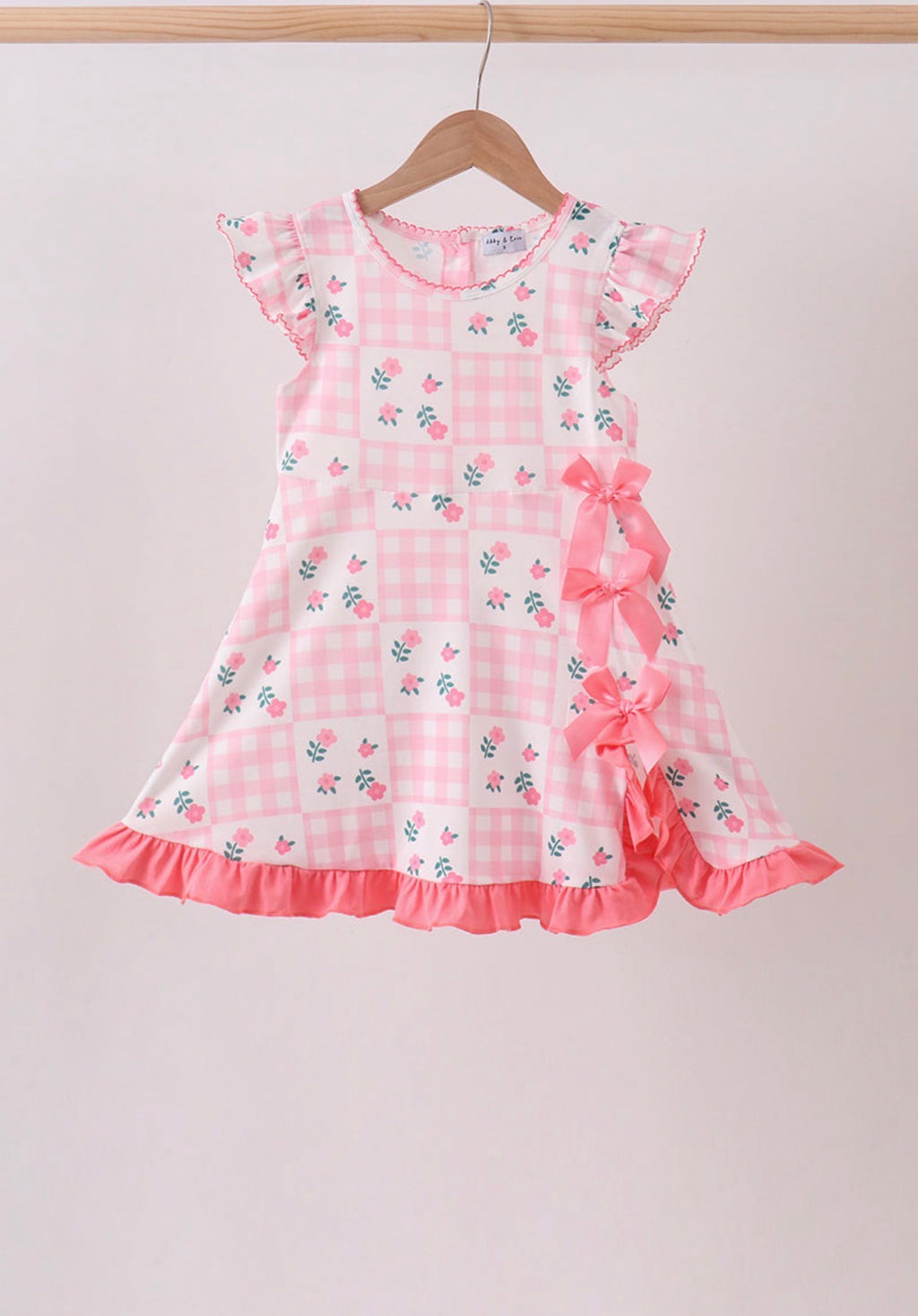 Pink floral ruffle dress