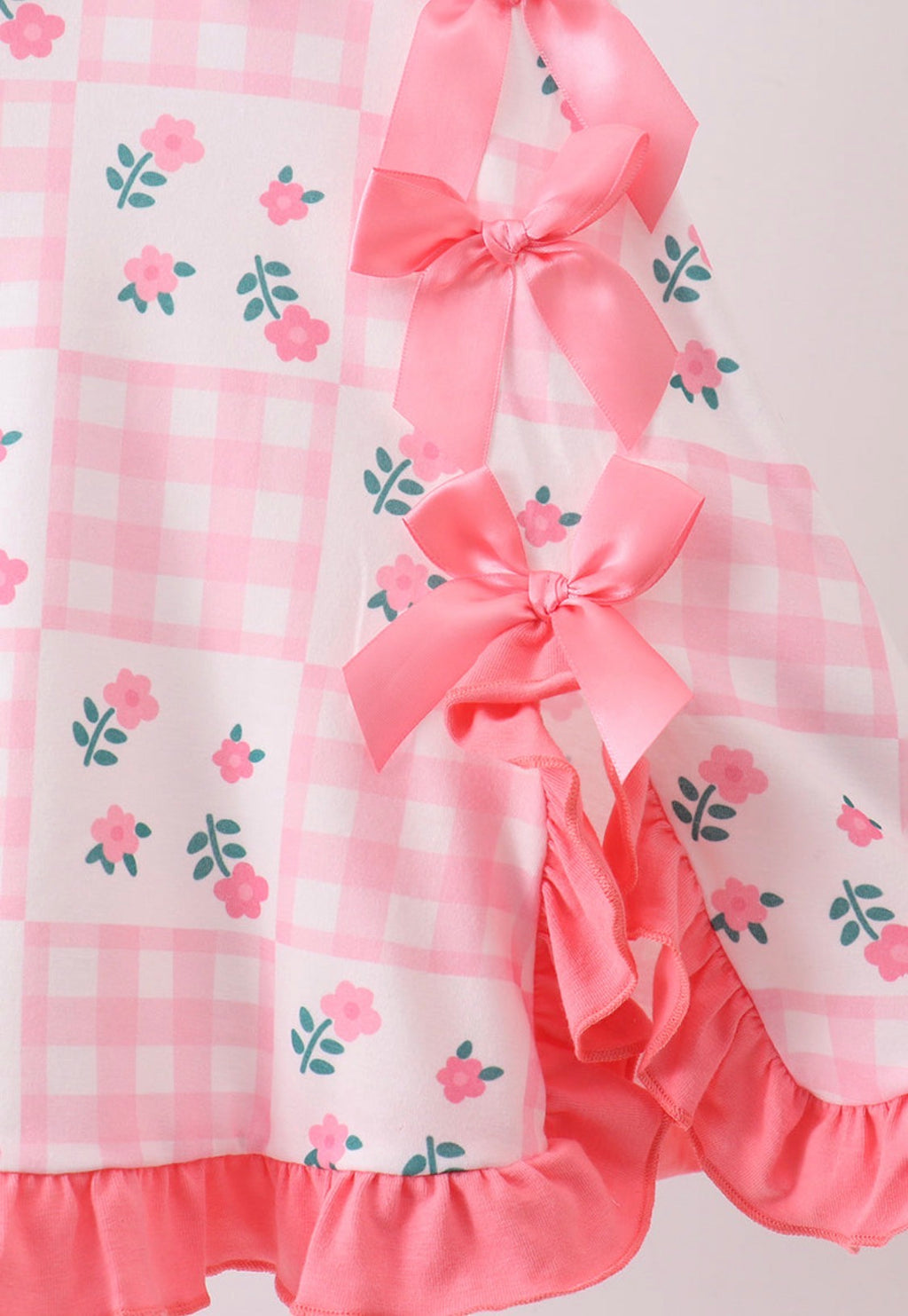 Pink floral ruffle dress