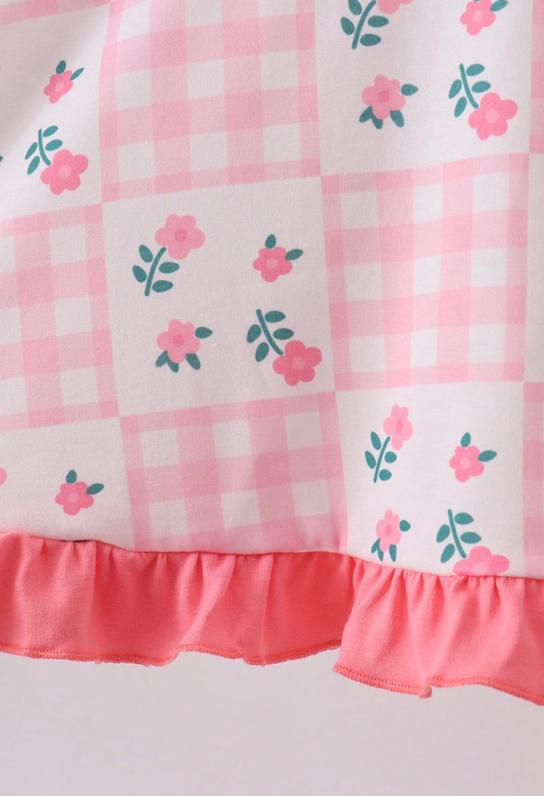 Pink floral ruffle dress