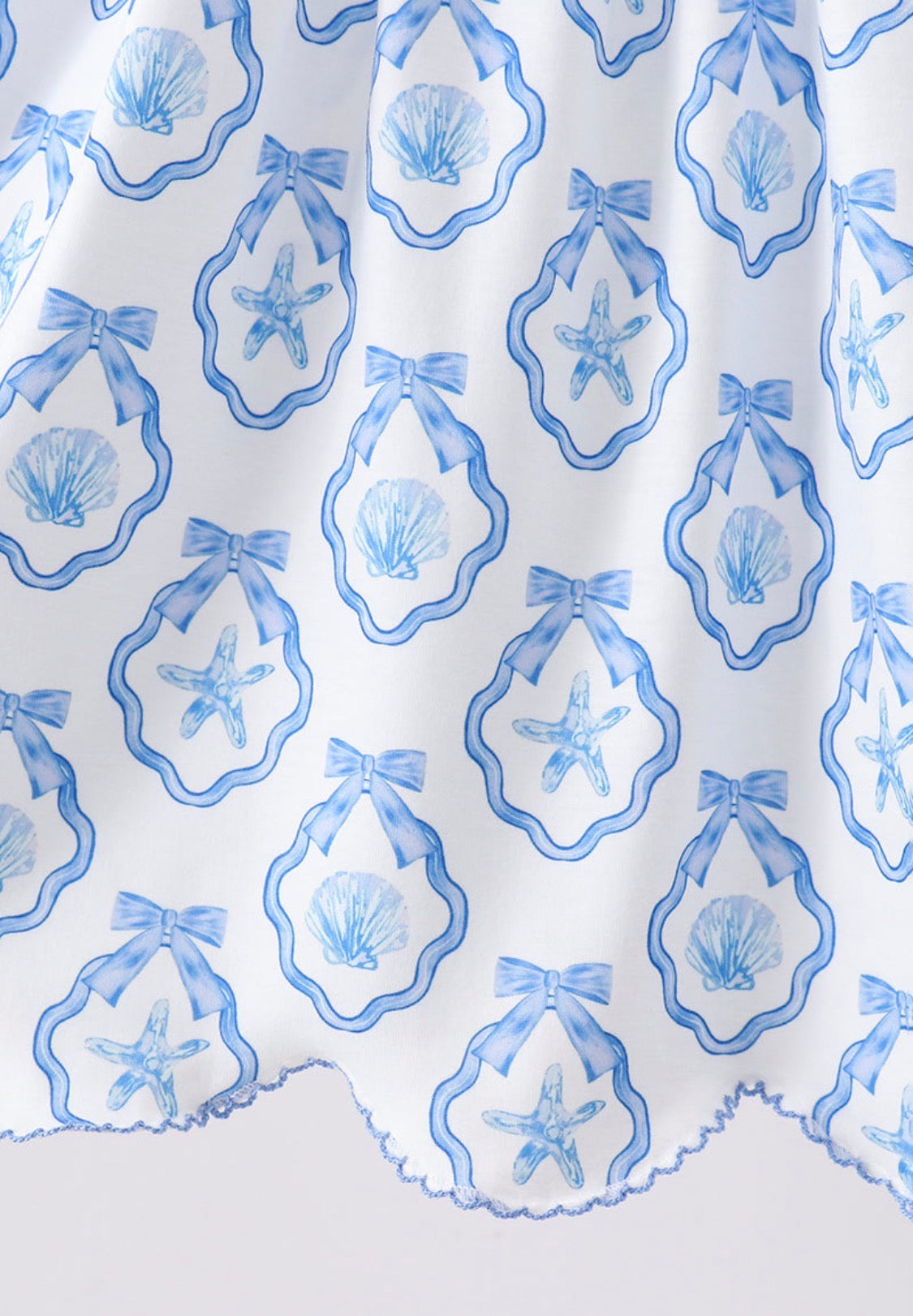 Blue shells embroidered dress