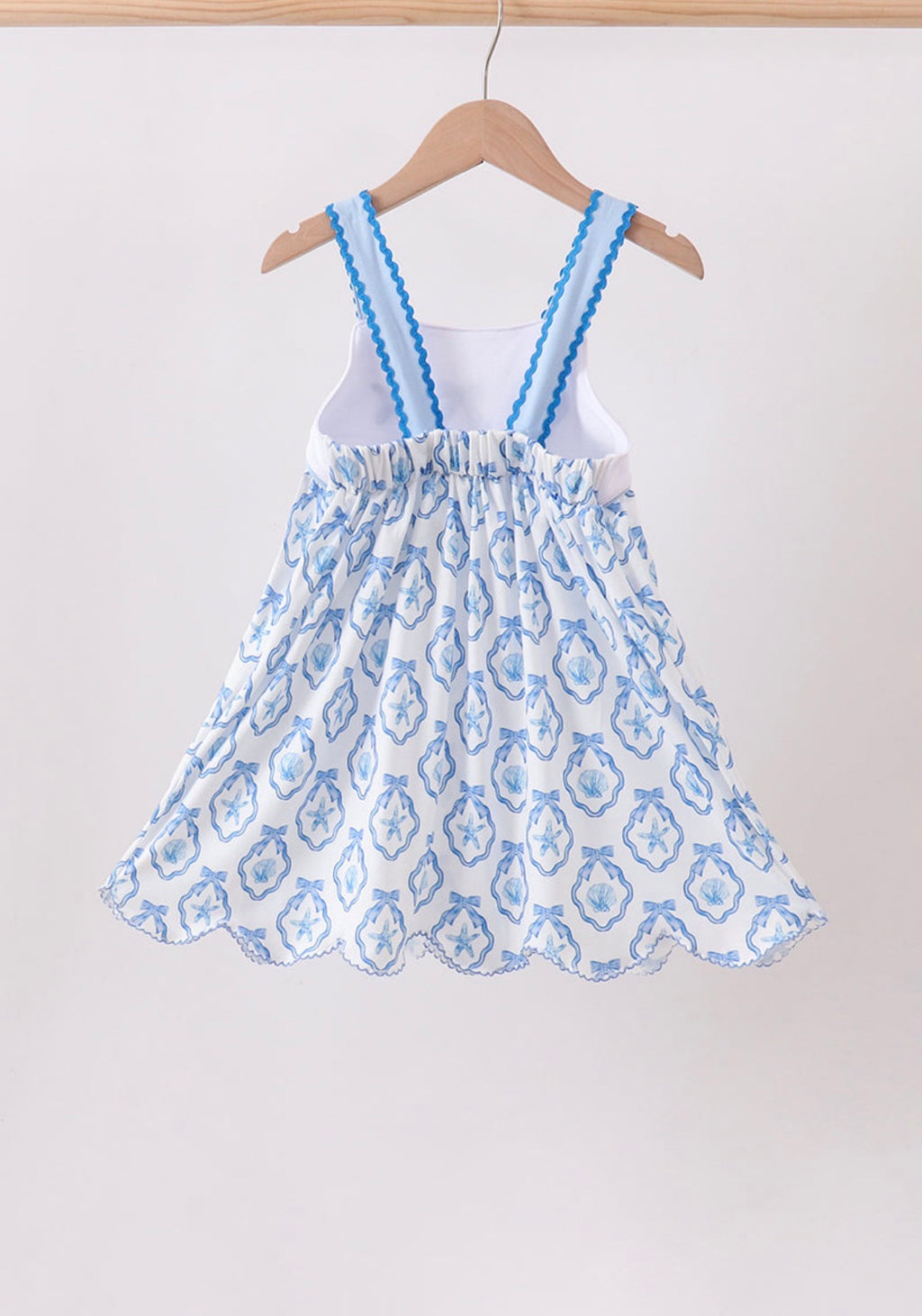 Blue shells embroidered dress