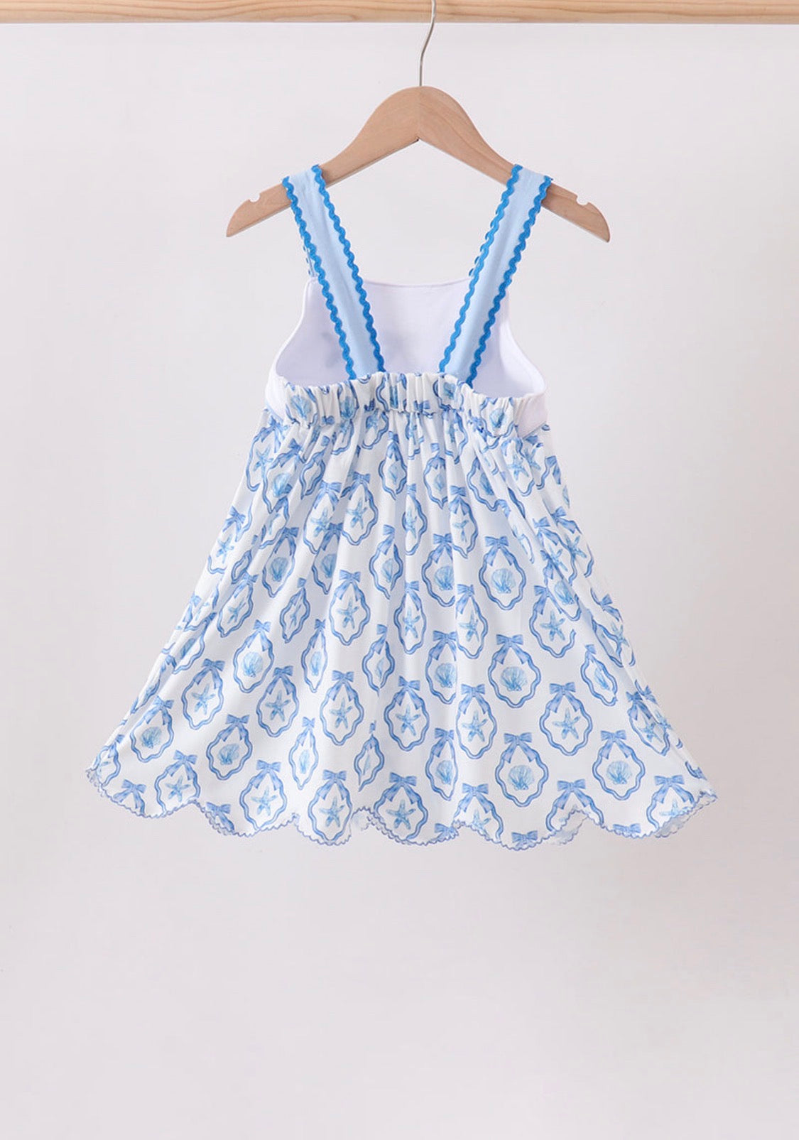 Blue shells embroidered dress