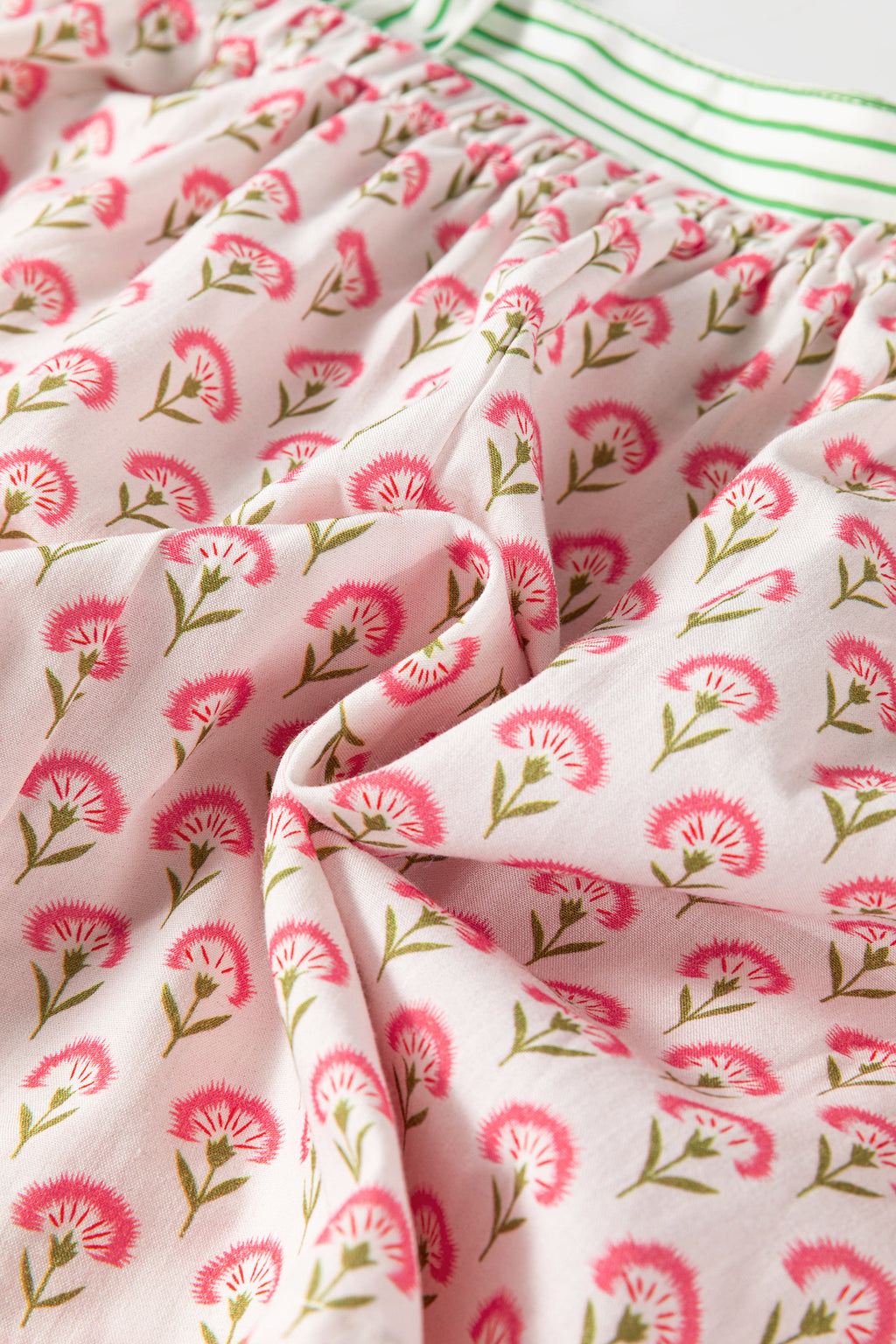 Pink Floral Printed Knot Straps Babydoll Tank Top